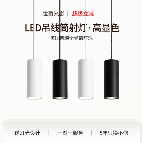明装筒灯吊线吊装射灯