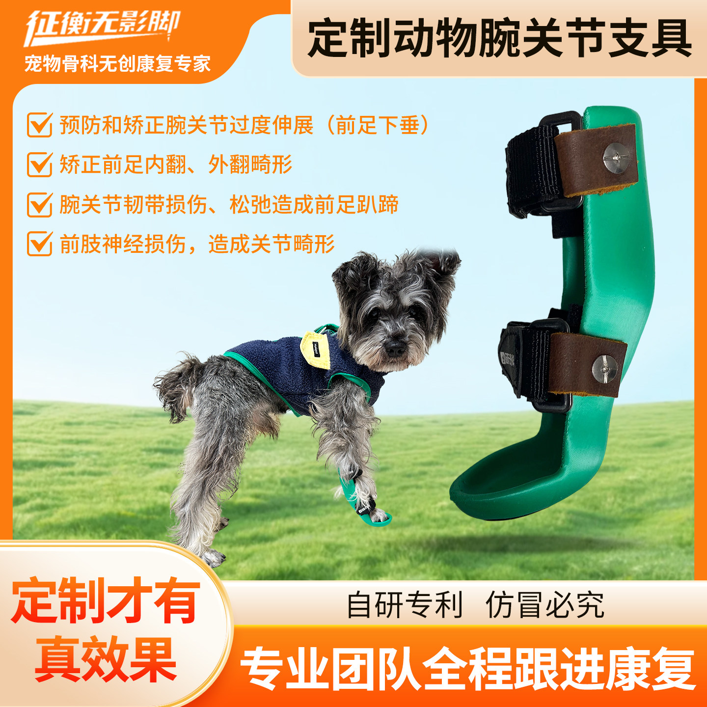 定制狗狗腕关节护具狗韧带撕裂断裂髌骨脱位护具犬腕关节保护带