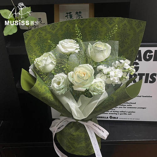 巴洛克系列花束包装纸油画风小众设计感鲜花包花纸花艺花店资材