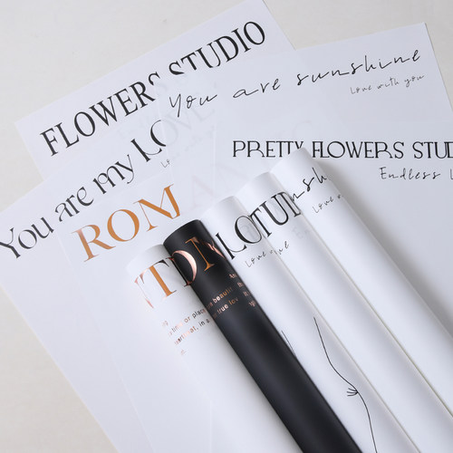 简约英文网红纸鲜花包装