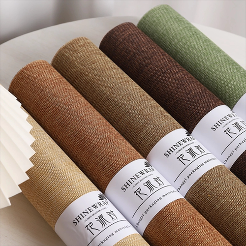 新款彩色亚麻布花束包装纸