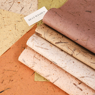 手撕叶脉纸鲜花包装纸复古侘寂风花束花店手工diy礼物花艺资材料