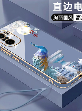 高级感电镀红米k40手机壳女新款硅胶redmik40手机套中国风k40pro软壳保护套国潮男全包防摔