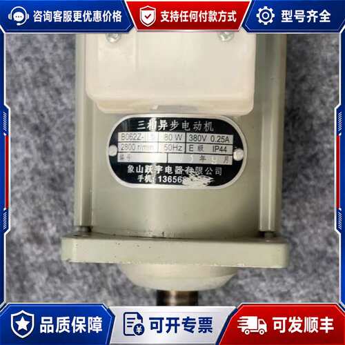 议价三相异步电动机B062Z-II，80W，380V，2800转可维修