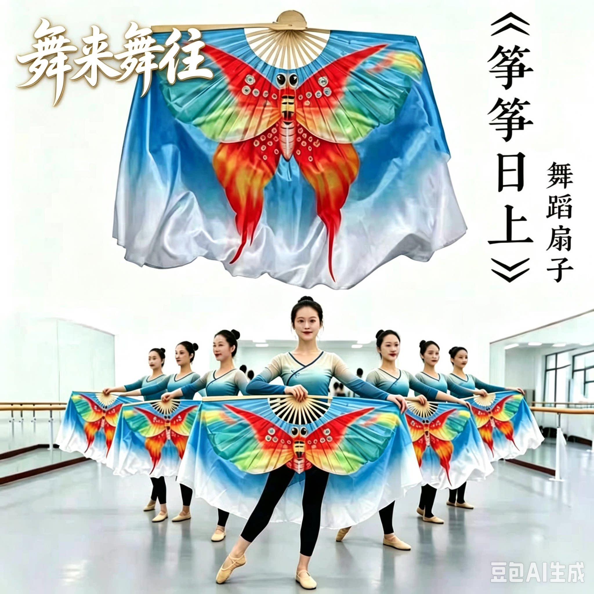 风筝彩绘舞蹈扇运动会开场舞道具