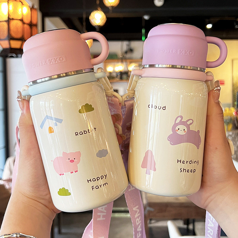 高颜值女孩保温杯2025新款可爱便携带盖水杯儿童学生上学专用水壶,餐饮具,保冷/保温杯,淘宝优惠券,粉丝福利购,淘宝优惠卷