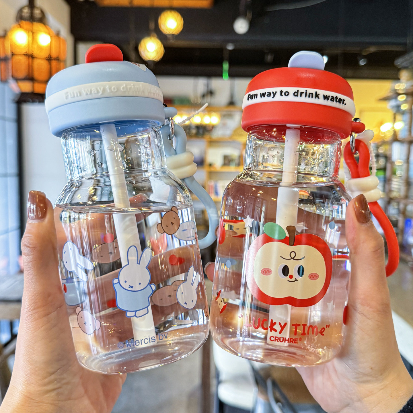 玻璃杯女生高颜值2026新款吸管水杯女士办公室耐高温便携学生杯子