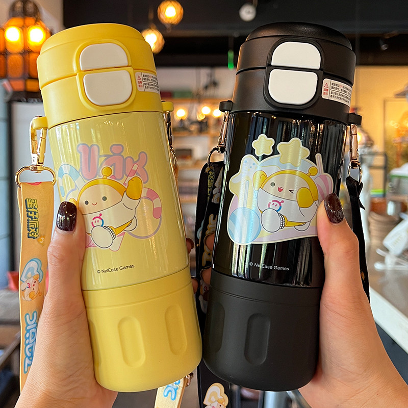 蛋仔派对儿童保温杯女孩316食品级幼儿园小学生上学专用吸管杯子