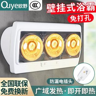 卫生间家用浴室取暖两灯防水防爆免打孔墙挂式 浴霸壁挂式 浴霸灯泡