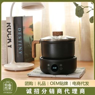 电煮锅宿舍学生锅家用小电锅多功能蒸煎炒煮面小锅电热火锅 分体式