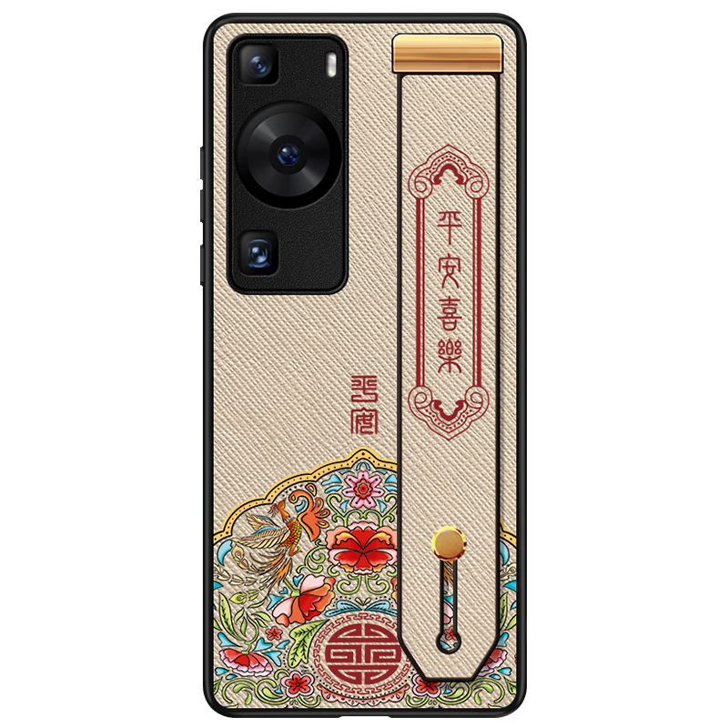 华为p60pro真皮国潮手机壳送膜