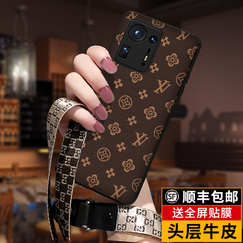 老花小米mix4情侣风带挂绳手机壳