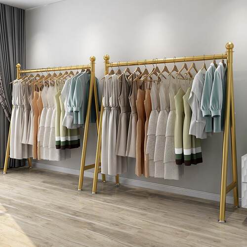 服装店架展示专用落地网红衣架女装店童装货架简易挂衣架晾凉衣杆