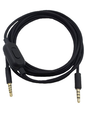 适用罗技GPRO X音频线2米编织线带控制麦克风G233 G433天际金士顿阿尔法耳机延长线3.5转3.5 黑色-2米-音频线