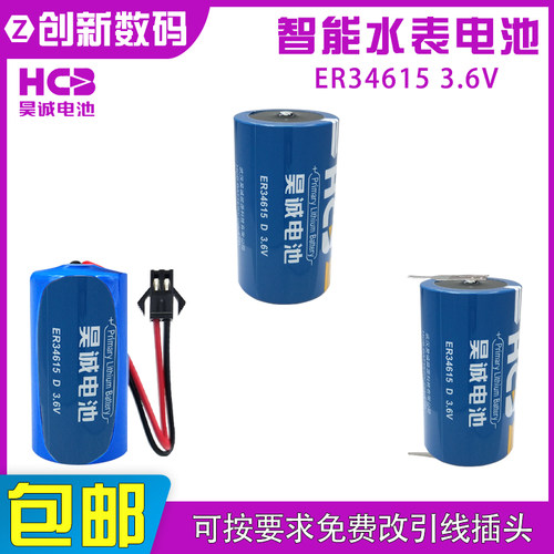 昊诚ER34615水表燃气表流量计定位器PLC物联网1号D型3.6V锂电池组