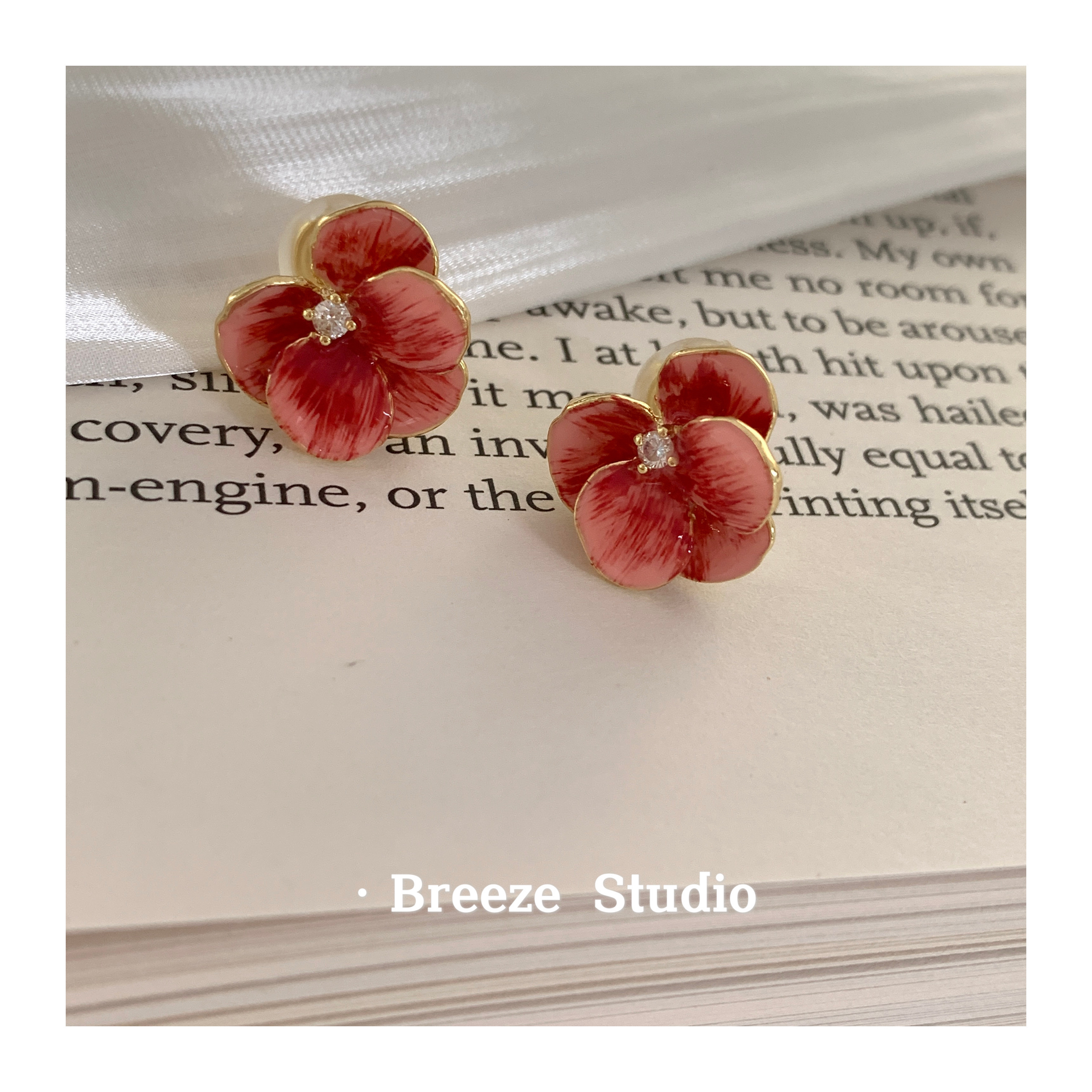 蝴蝶兰蚊香盘耳夹小众设计无耳洞