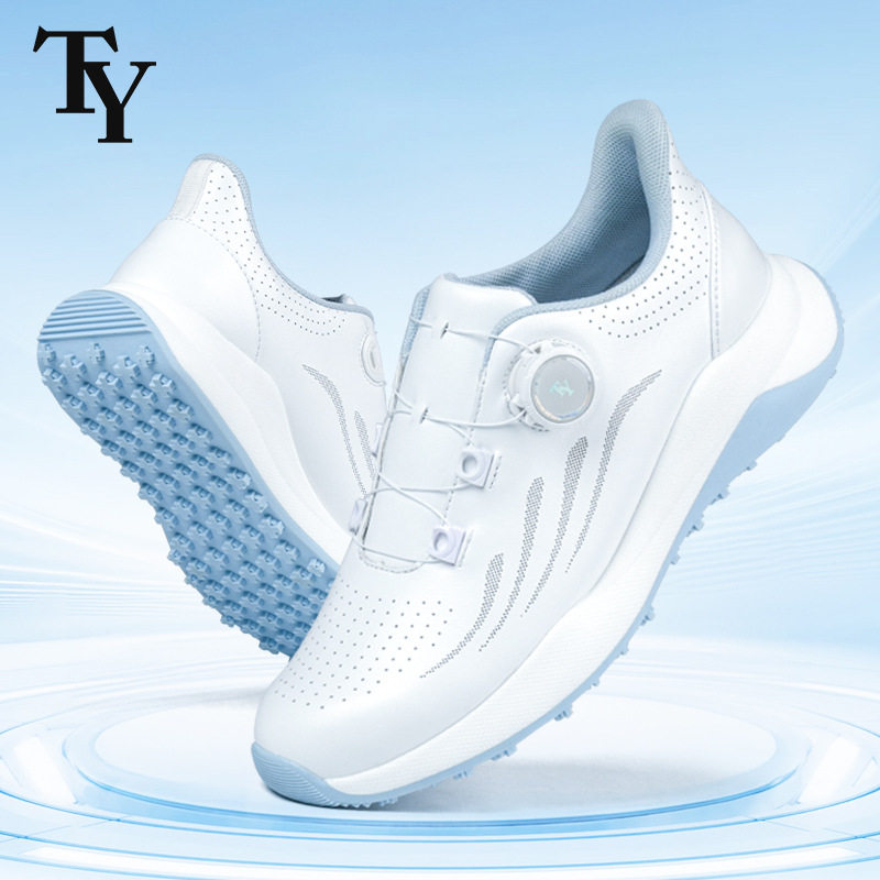 高尔夫休闲球鞋春夏女鞋防水旋钮女款运动鞋子防滑缓震轻量无钉鞋