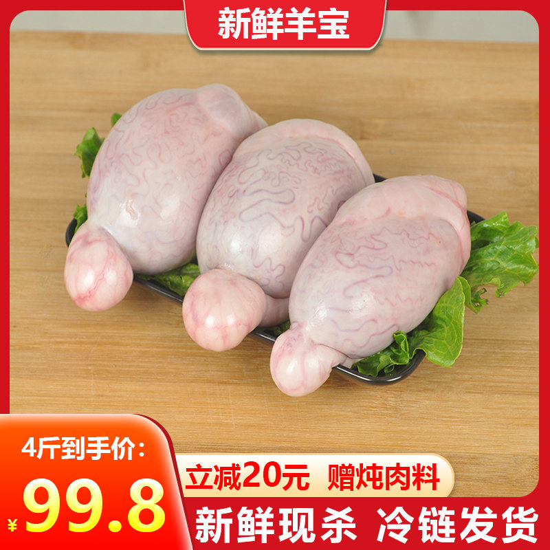 羊宝新鲜羊蛋烧烤冷冻羊腰子新鲜速冻羊外腰男用羊球羊腰4斤包邮