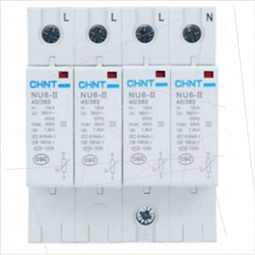 。防雷器NU6-II/F4P60KA原浪涌保护器装开关家用避雷器浪涌正