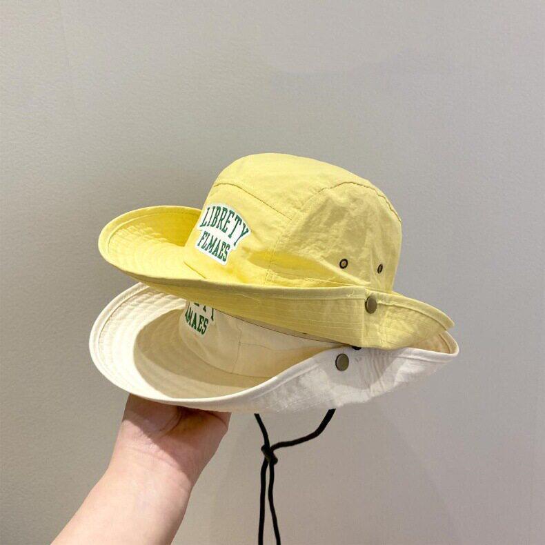 儿童户外防晒遮阳帽子春夏季薄款男女宝宝大檐露营出游速干太阳帽
