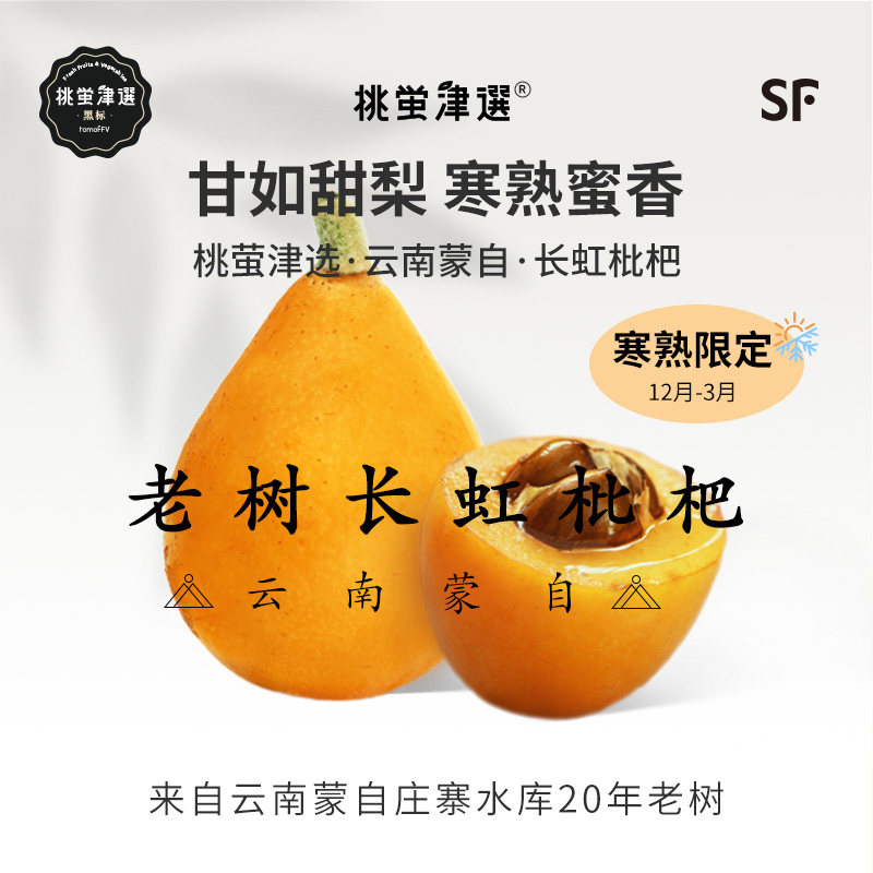 限！桃萤津选 老树长虹甜枇杷 寒熟蜜香 云南蒙自庄寨产 礼盒 SF