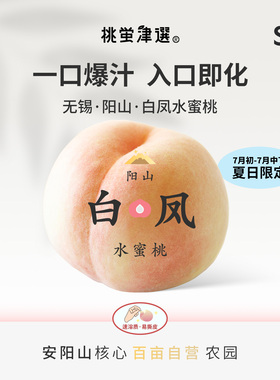 桃萤津选 无锡阳山白凤水蜜桃 爆汁软桃 6-9两/颗 6颗礼盒装 顺丰