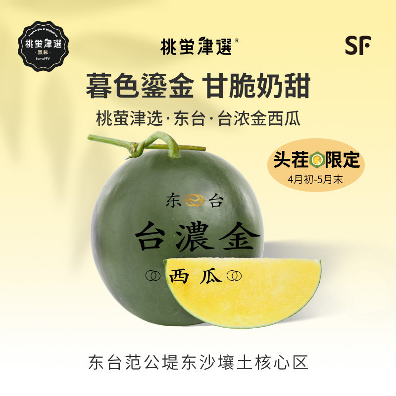 桃萤津选 台浓金西瓜 单蔓头茬 &ldquo;黑津&rdquo;优种 东台产 特级礼盒 SF