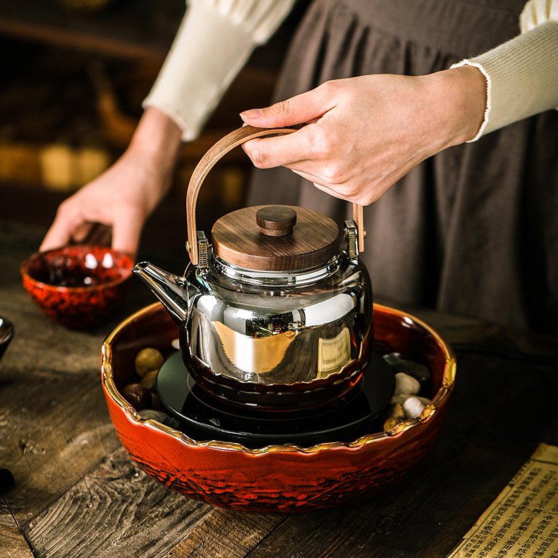 古舍原创电陶炉煮茶器家用静音智能迷你茶炉复古小型泡茶壶大功率