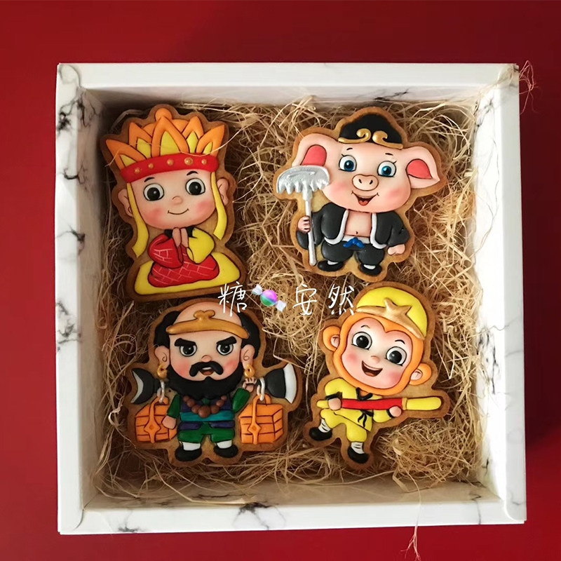 创意3D打印西游记主题孙悟空猪八戒唐僧师徒造型糖霜曲奇饼干模具