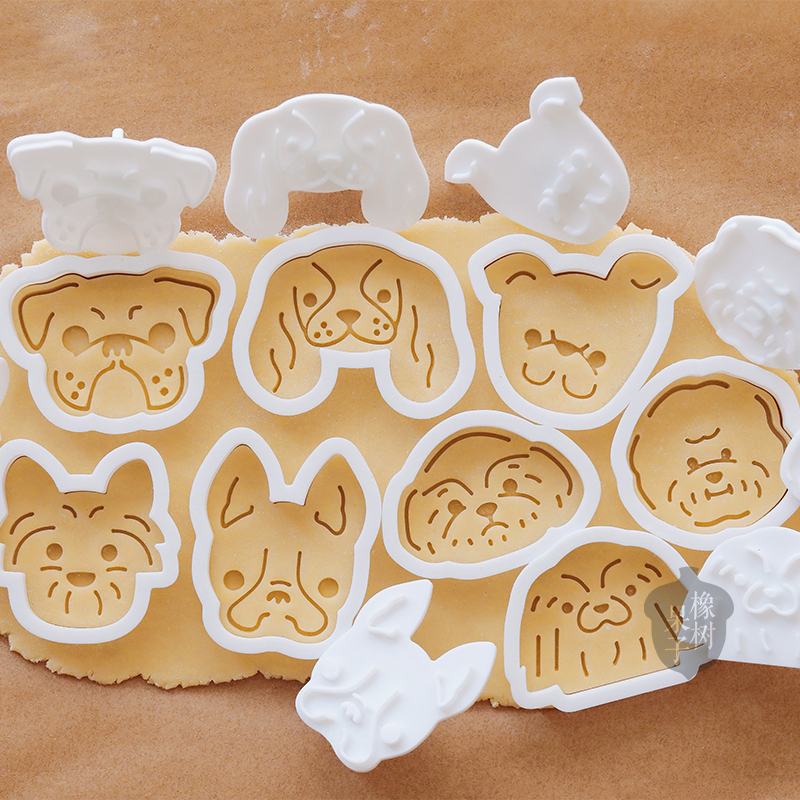 3D打印卡通宠物狗头像饼干模具