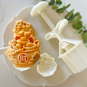 宝铜钱福财钱袋中秋节月饼模具 元 50g招财纳福聚宝盆中式 糕点模具