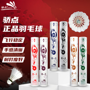 骄点羽毛球正品焦点R1R2R3R4R5R6耐打儿童成人训练比赛球12只装