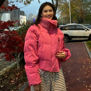 加厚立领小个子炸街外套 新品 本命年保命羽绒棉服女短款 2025秋冬季