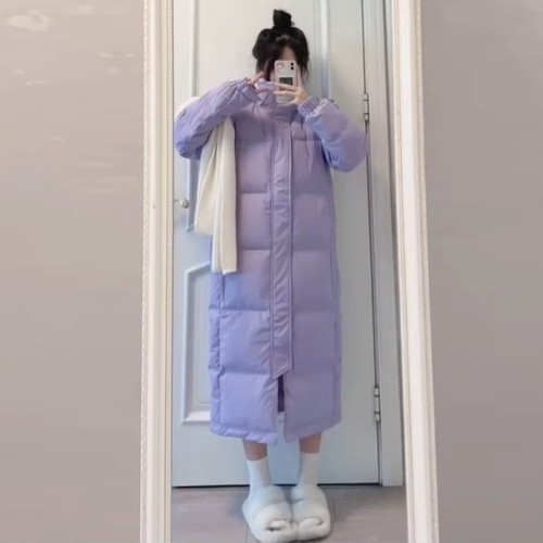 90白鸭绒香芋紫羽绒服外套