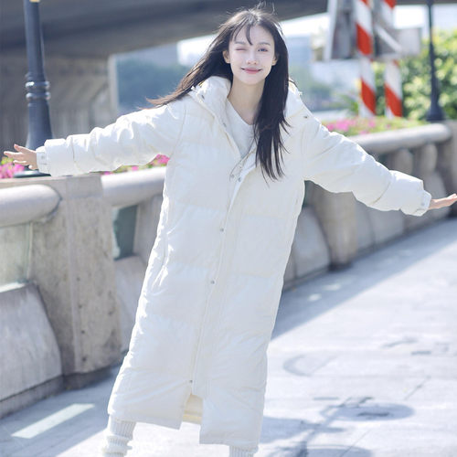 黑金长款学生百搭羽绒服外套