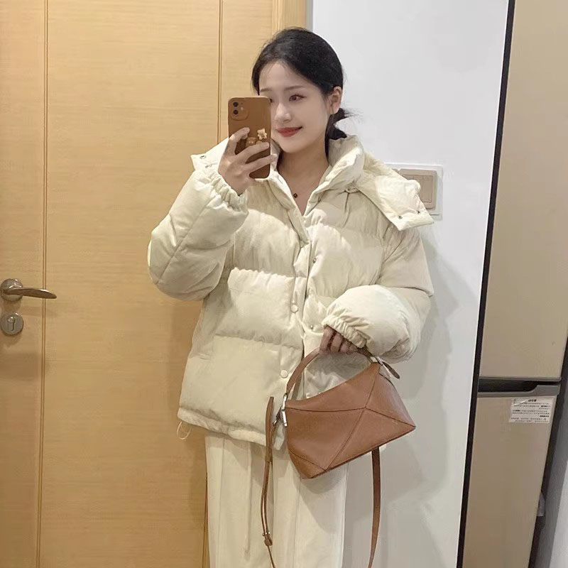 加厚保暖连帽羽绒棉服外套