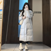 过膝90白鸭绒长款 加厚保暖外套潮 宽松韩版 羽绒服女2025秋冬季 新款