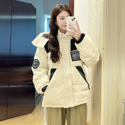 90白鸭绒美式工装羽绒服外套