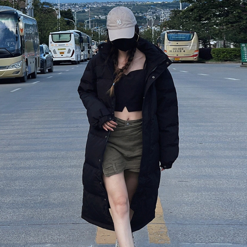 超火90白鸭绒黑色羽绒服外套