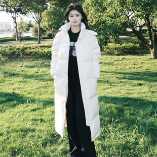 女神范90白鸭绒长款羽绒服女过膝2025秋冬季新款法式小众保暖外套