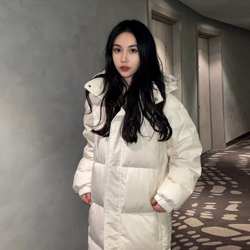 明星同款中戏过膝外套女加厚