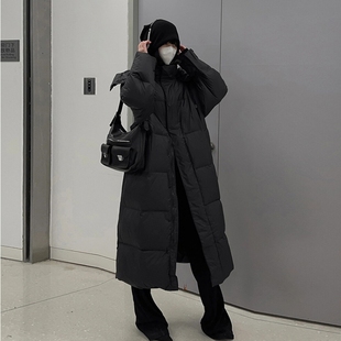 设感小众设计加厚面包服外套 新款 90白鸭绒长款 羽绒服女2025秋冬季