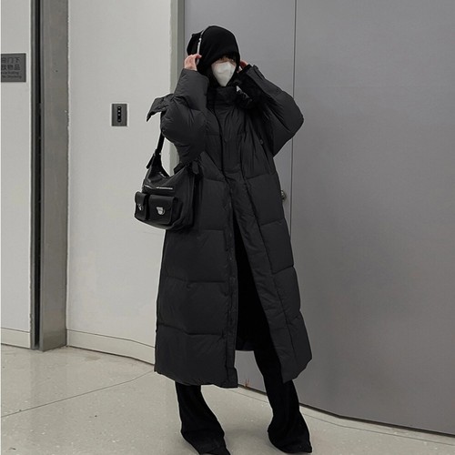 90白鸭绒长款羽绒服外套