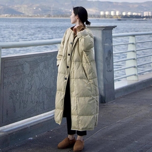 设计小众炸街宽松加厚保暖棉袄外套 新款 长款 羽绒棉服女2025秋冬季