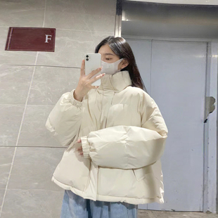 oversize小众炸街外套 新款 宽松显瘦短款 羽绒棉服女加厚2025秋冬季