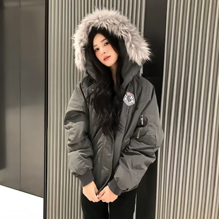 加厚冲锋衣保暖羽绒棉服女冬季 显瘦百搭派克服外套 高级感宽松韩版