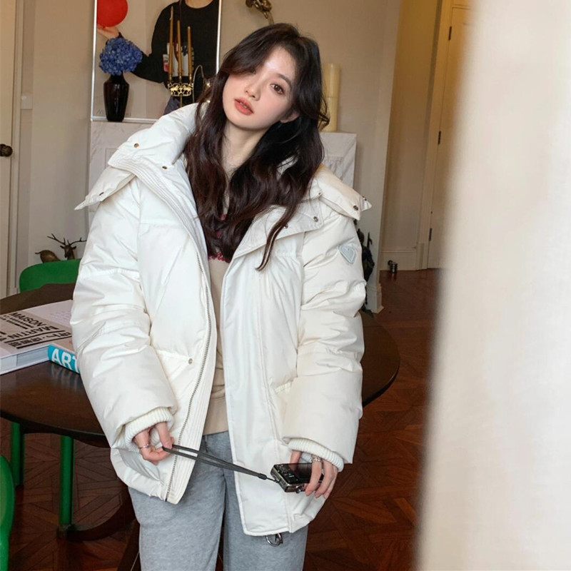 韩系穿搭加厚面包服外套