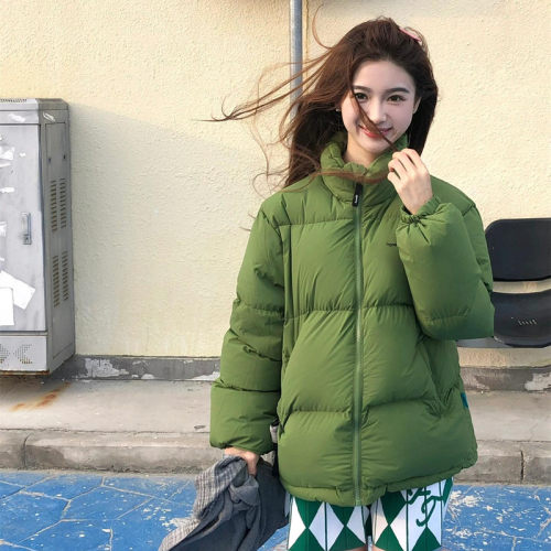 90白鸭绒短款羽绒服女立领外套
