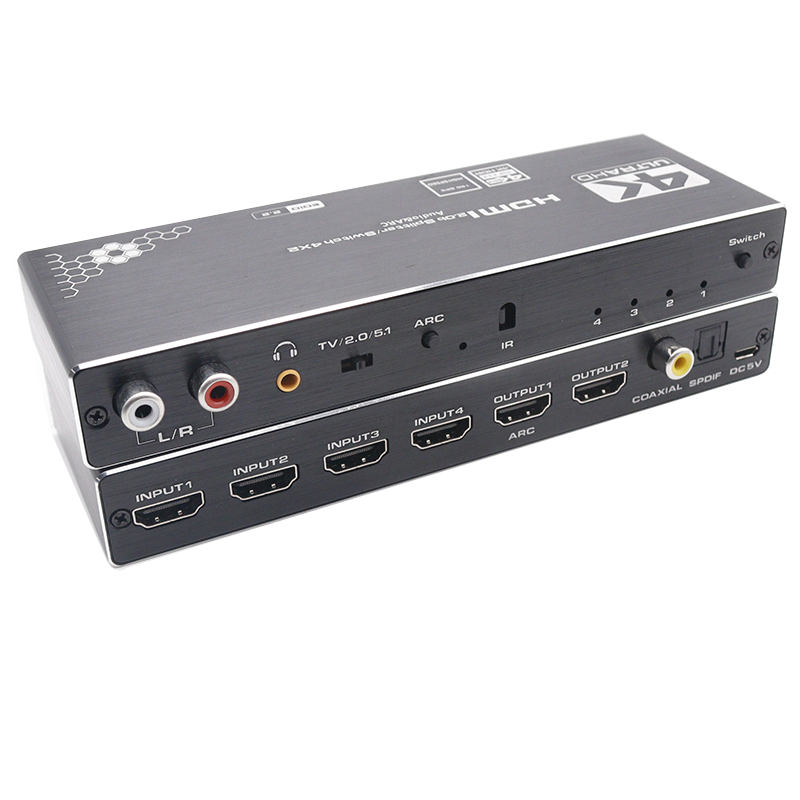 2.0版HDMI四进二出切换器带音频