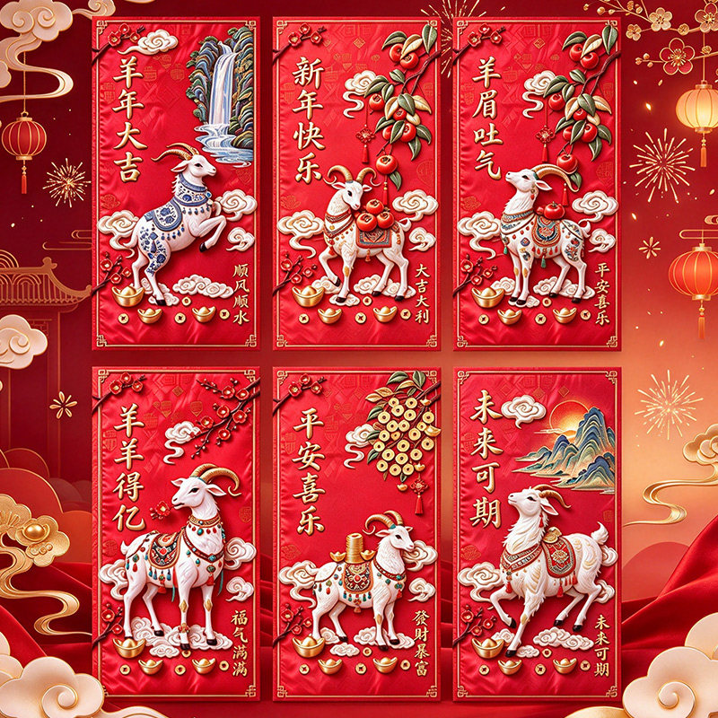 2026新款羊年过年红包袋定制利是封新年春节通用创意儿童压岁钱袋